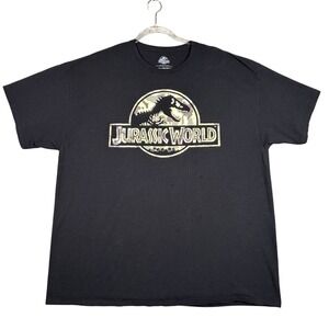 Jurassic World‎ Mens 2XL Black Camo Logo Graphic T-Shirt Short Sleeve Cotton Tee